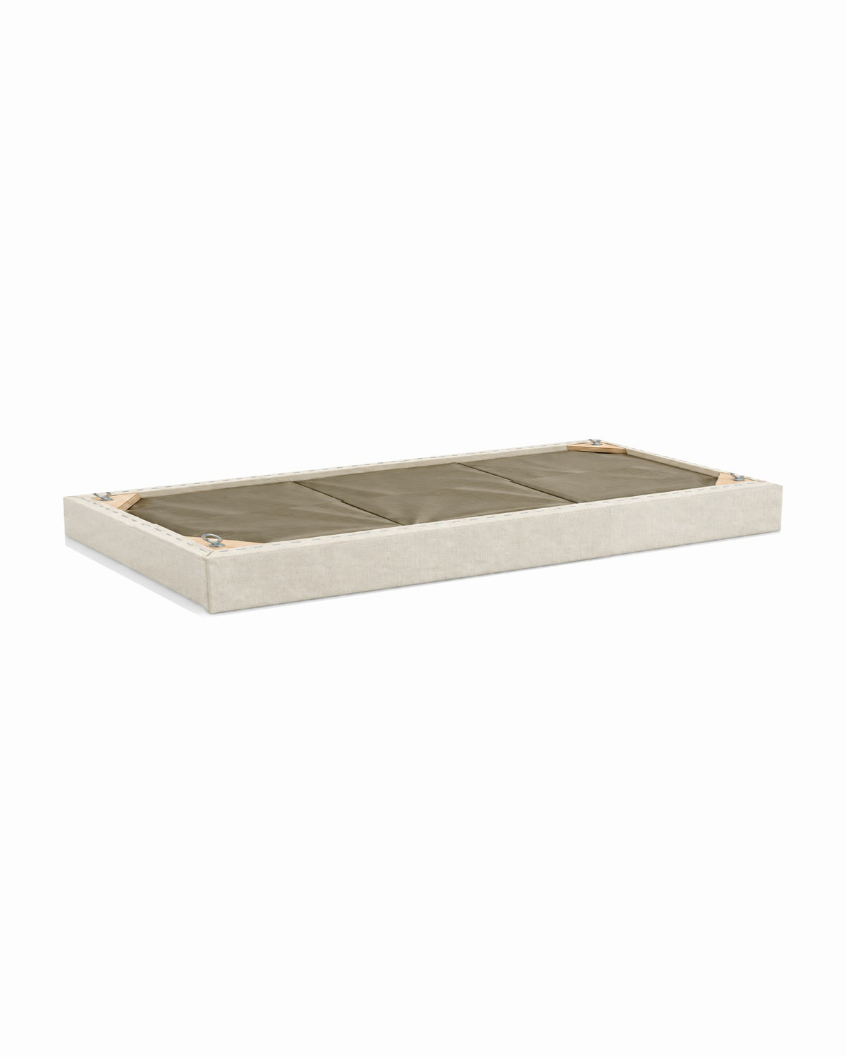 Broadband acoustic ceiling cloud, 3 x 6 ft, rear view with eye hook hardware
