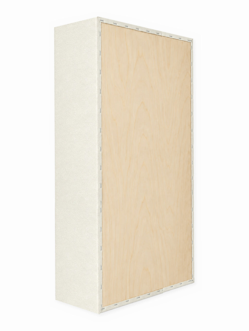 Diaphragm absorber, 12 in deep, 2 x 4 and 3 x 6 ft, rear view: solid plywood back
