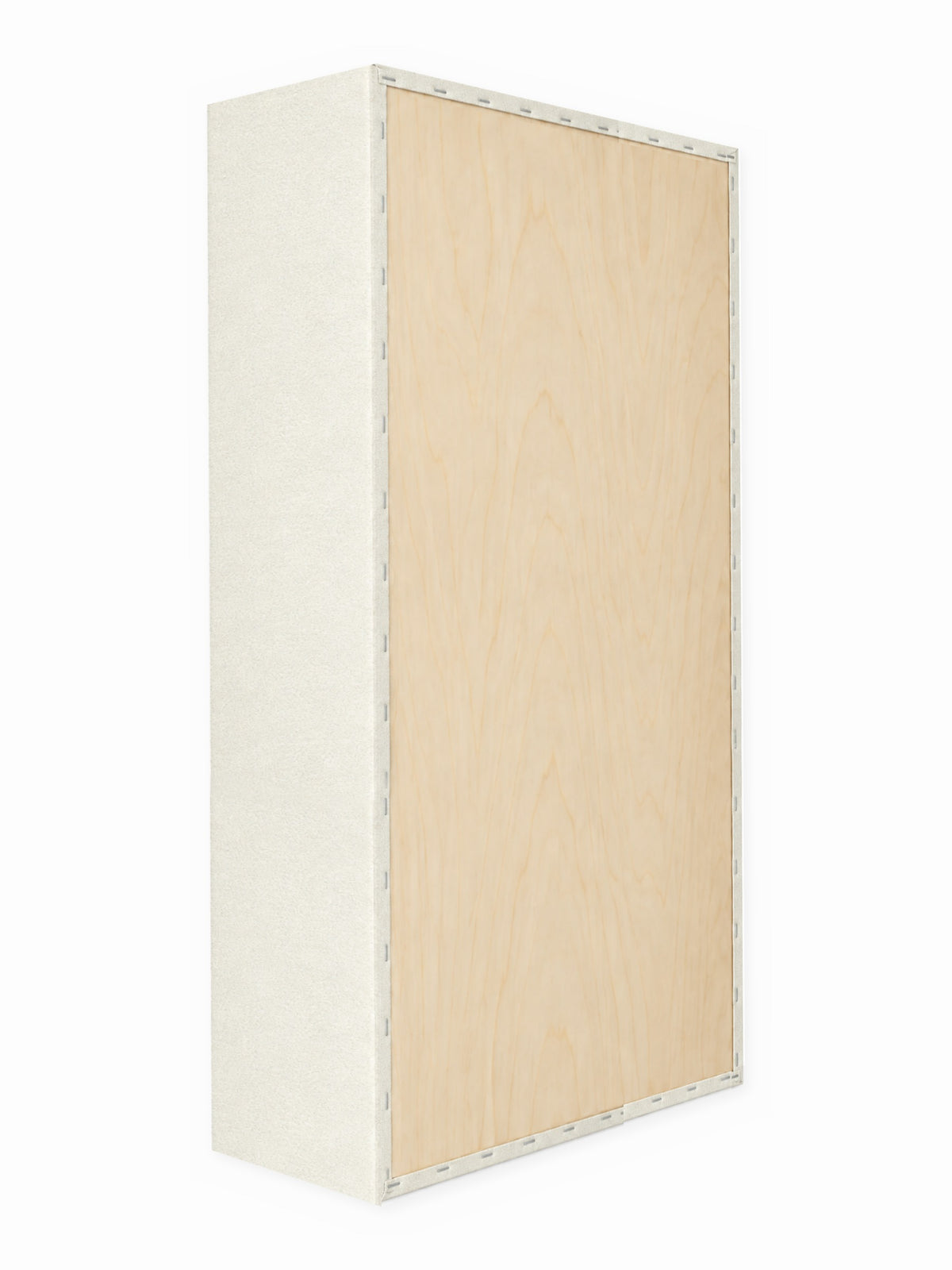 Diaphragm absorber, 12 in deep, 2 x 4 and 3 x 6 ft, rear view: solid plywood back