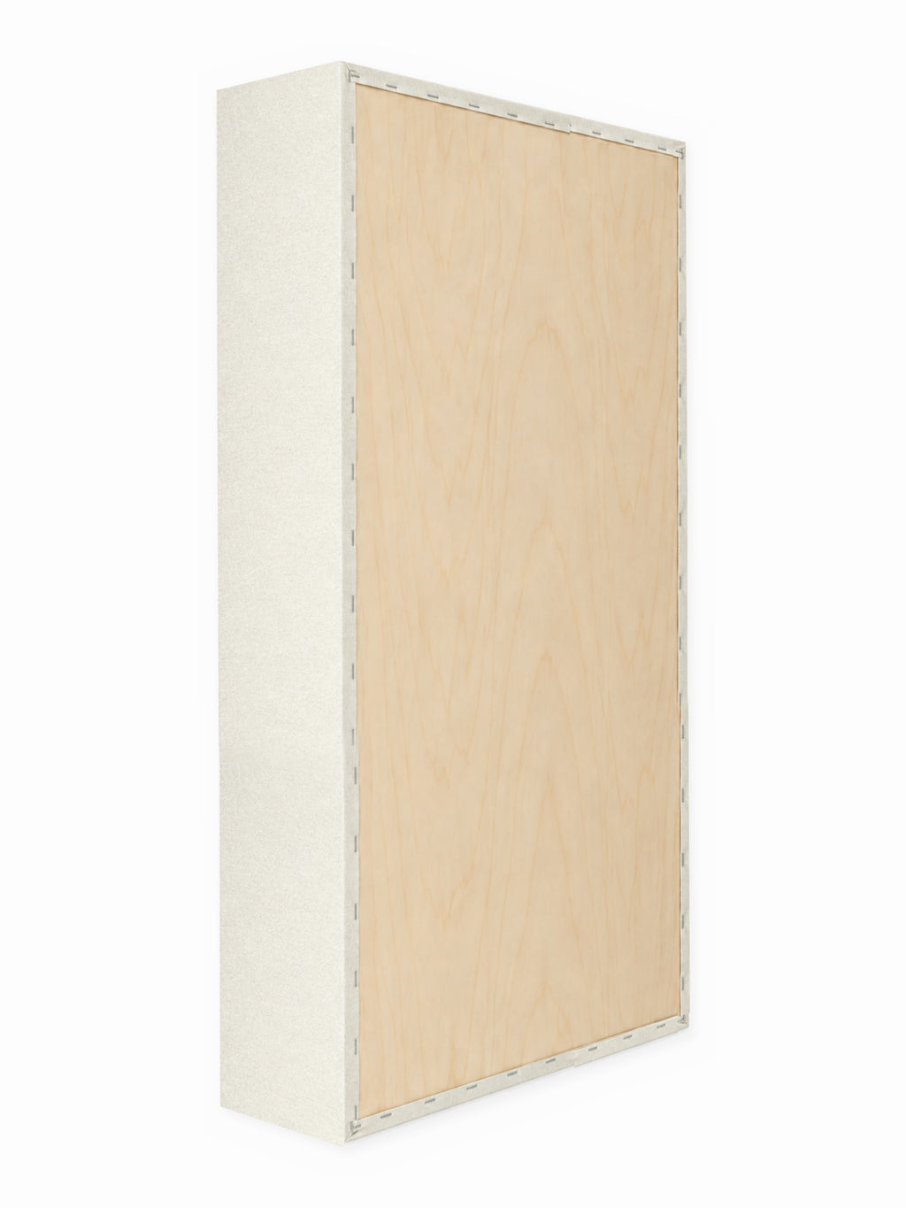 Diaphragm absorber, 9 in deep, 2 x 4, 3 x 6 and 3.5 x 8 ft, rear view: solid plywood back