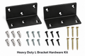 Heavy Duty L Bracket Kit: two black L brackets with panel screws, drywall anchors and construction screws