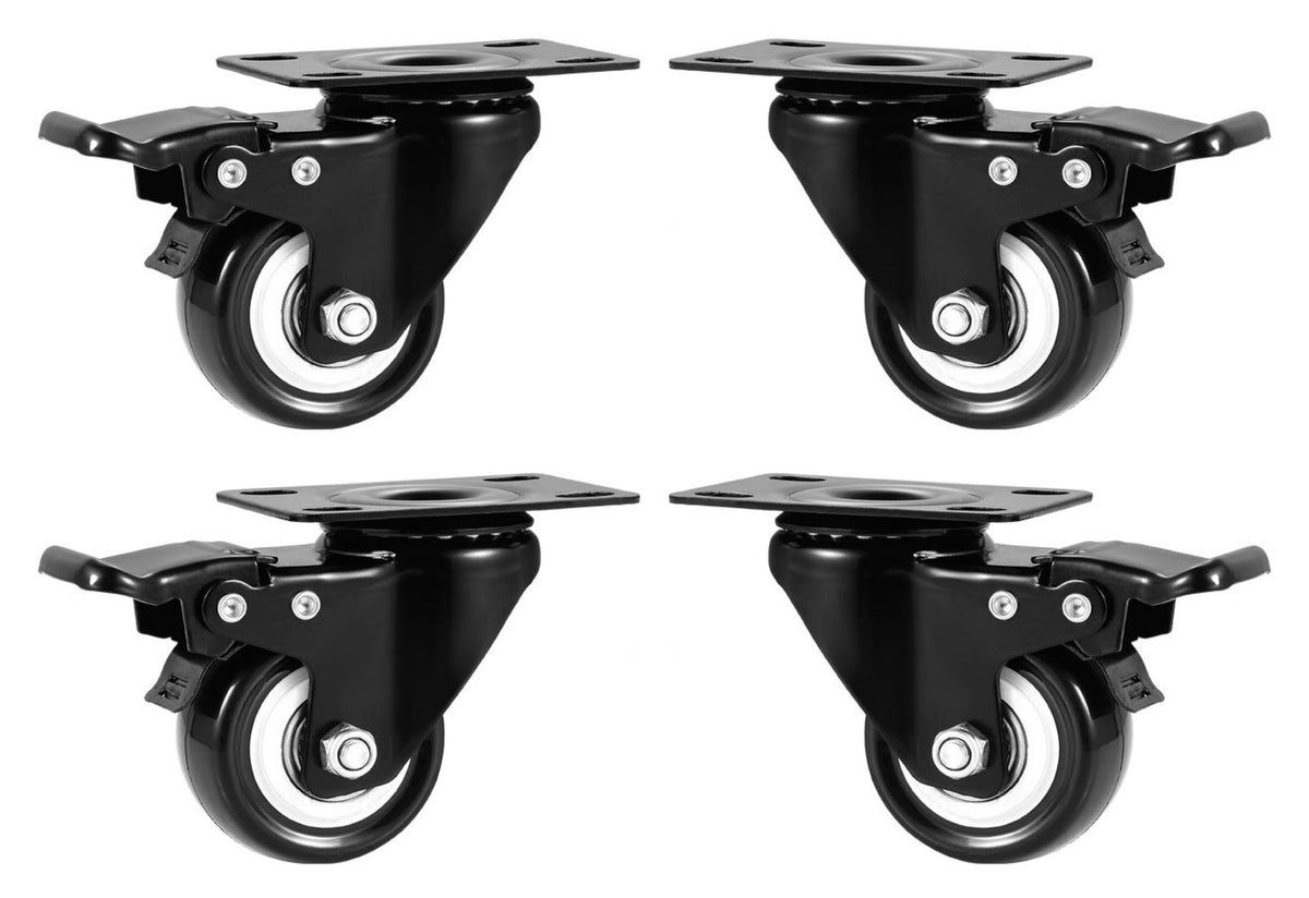 Set of four locking swivel casters for free standing acoustic panels