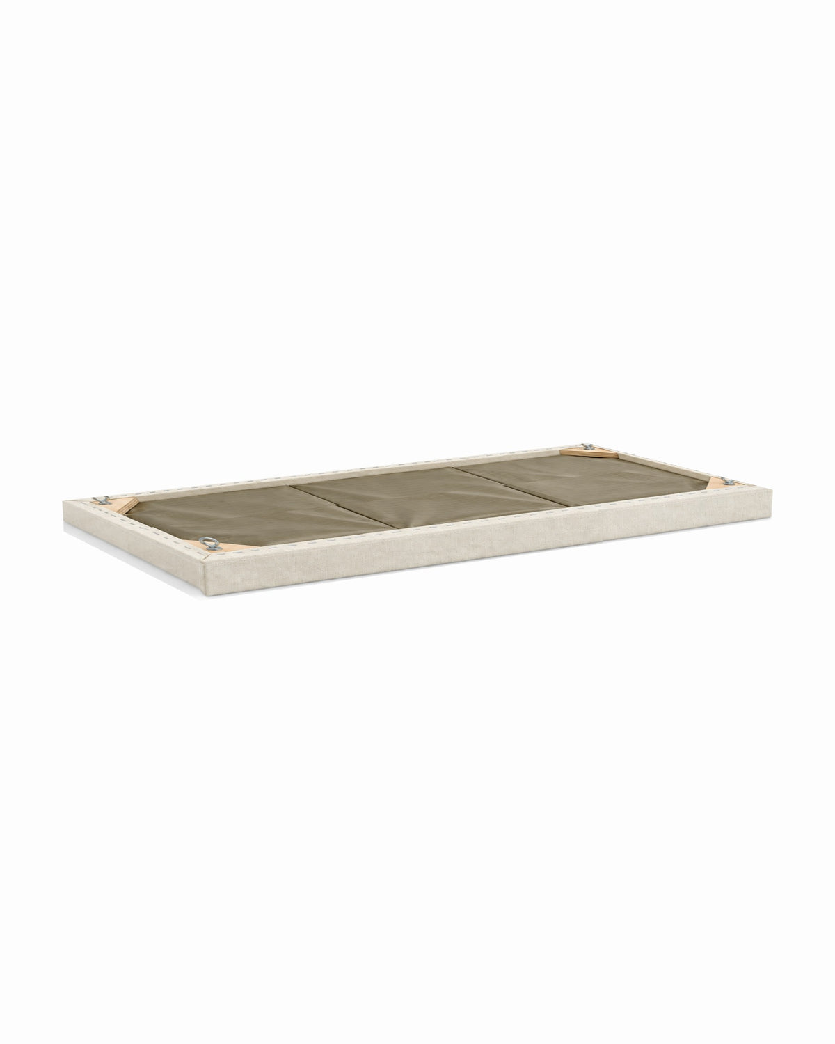 Mid/High acoustic ceiling cloud, 3 x 6 ft, rear view with eye hook hardware
