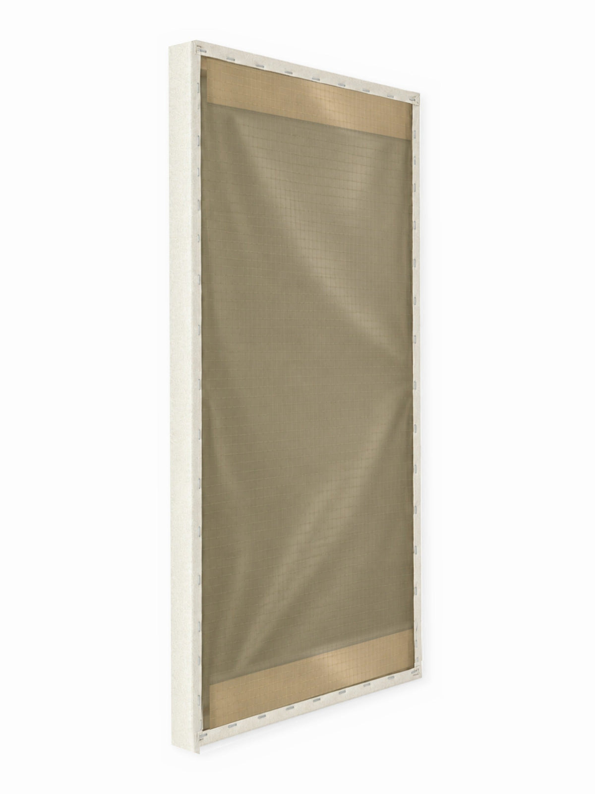Mid/High acoustic panel, 2 x 4 ft, rear view: olive ripstop backing with cross members behind it