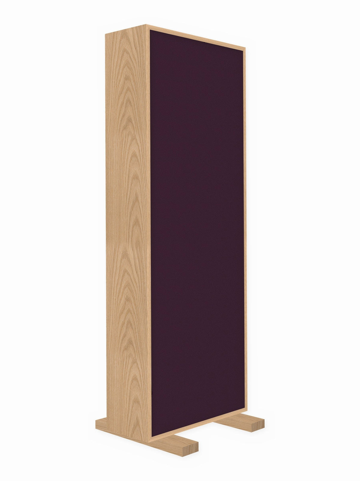 Red oak free-standing gobo panel, 2 x 6 ft, Guilford of Maine Anchorage in Aubergine
