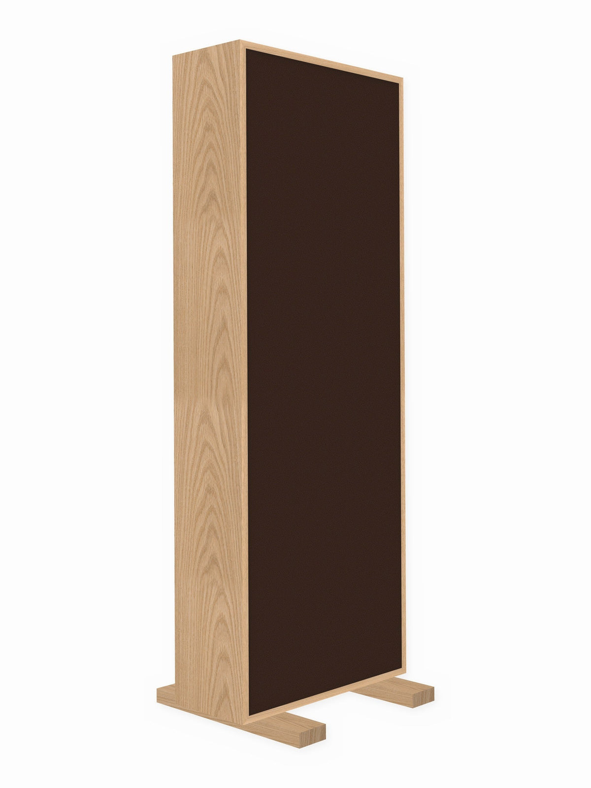 Red oak free-standing gobo panel, 2 x 6 ft, Guilford of Maine Anchorage in Coffee Bean