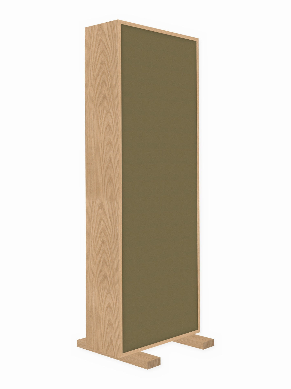 Red oak free-standing gobo panel, 2 x 6 ft, Guilford of Maine Anchorage in Cumin