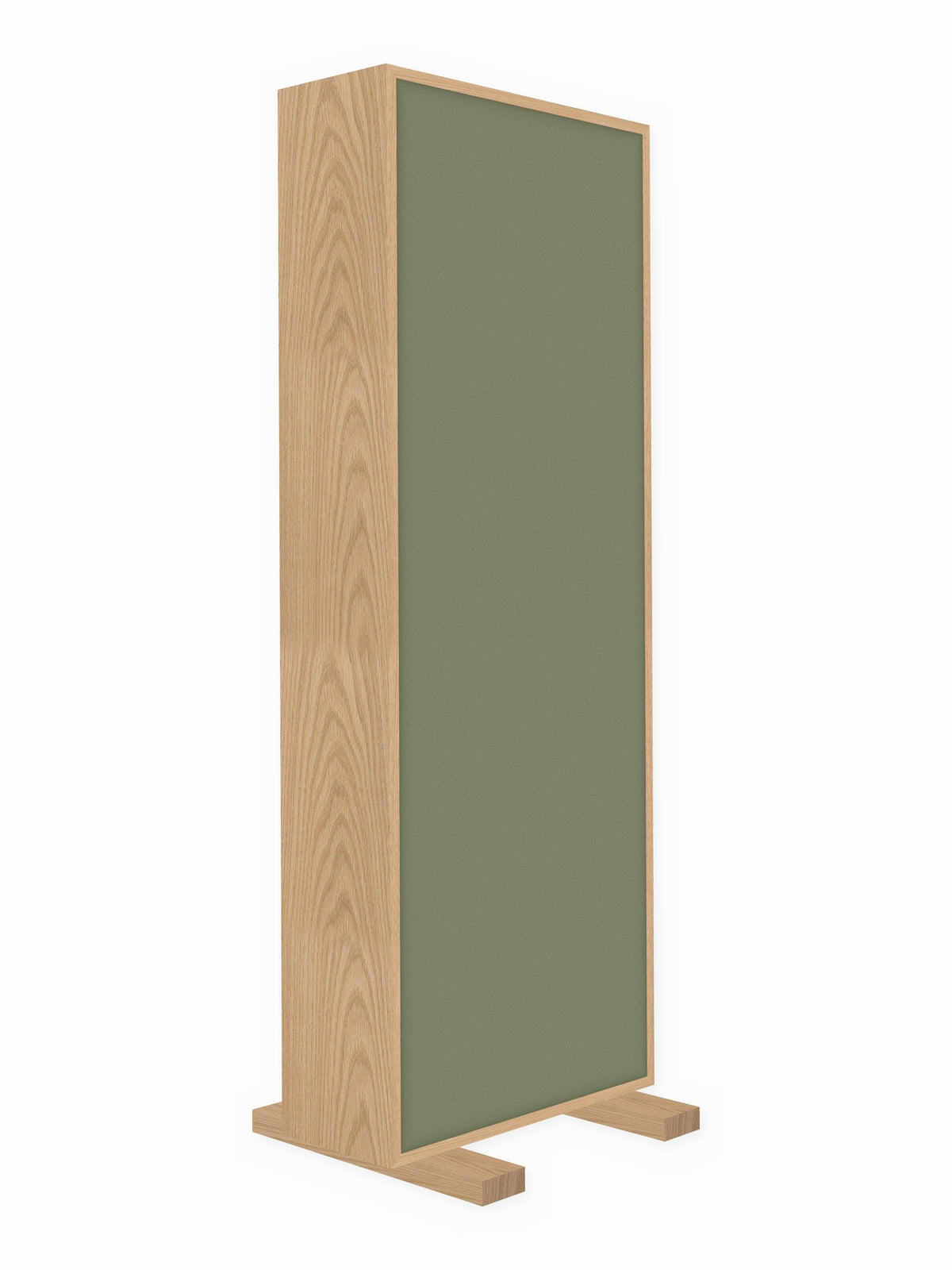 Red oak free-standing gobo panel, 2 x 6 ft, Guilford of Maine Anchorage in Eucalyptus