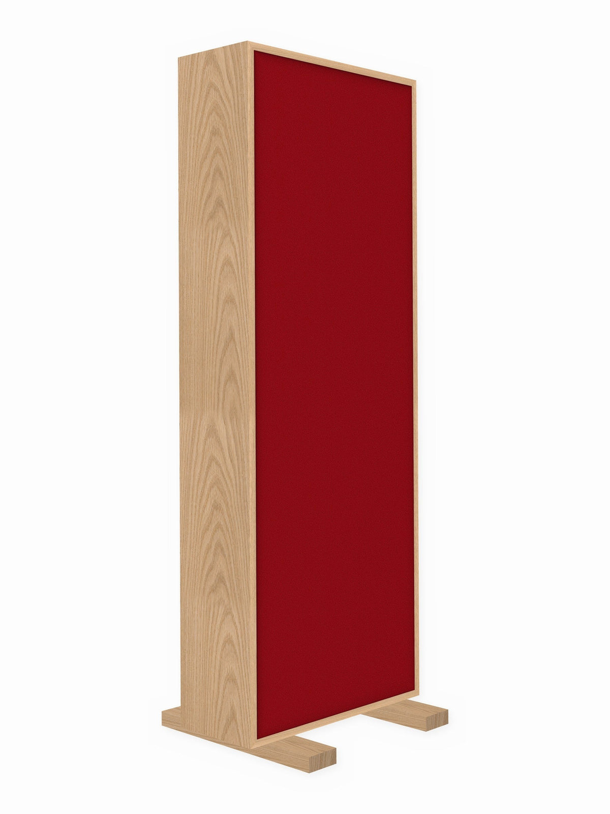 Red oak free-standing gobo panel, 2 x 6 ft, Guilford of Maine Anchorage in Geranium