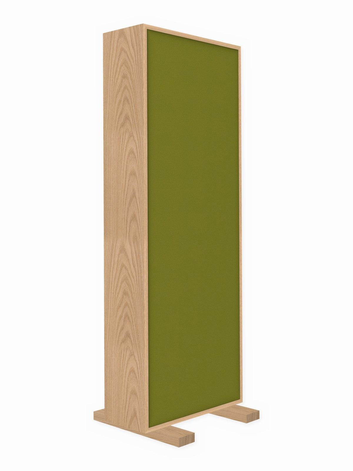 Red oak free-standing gobo panel, 2 x 6 ft, Guilford of Maine Anchorage in Green Apple