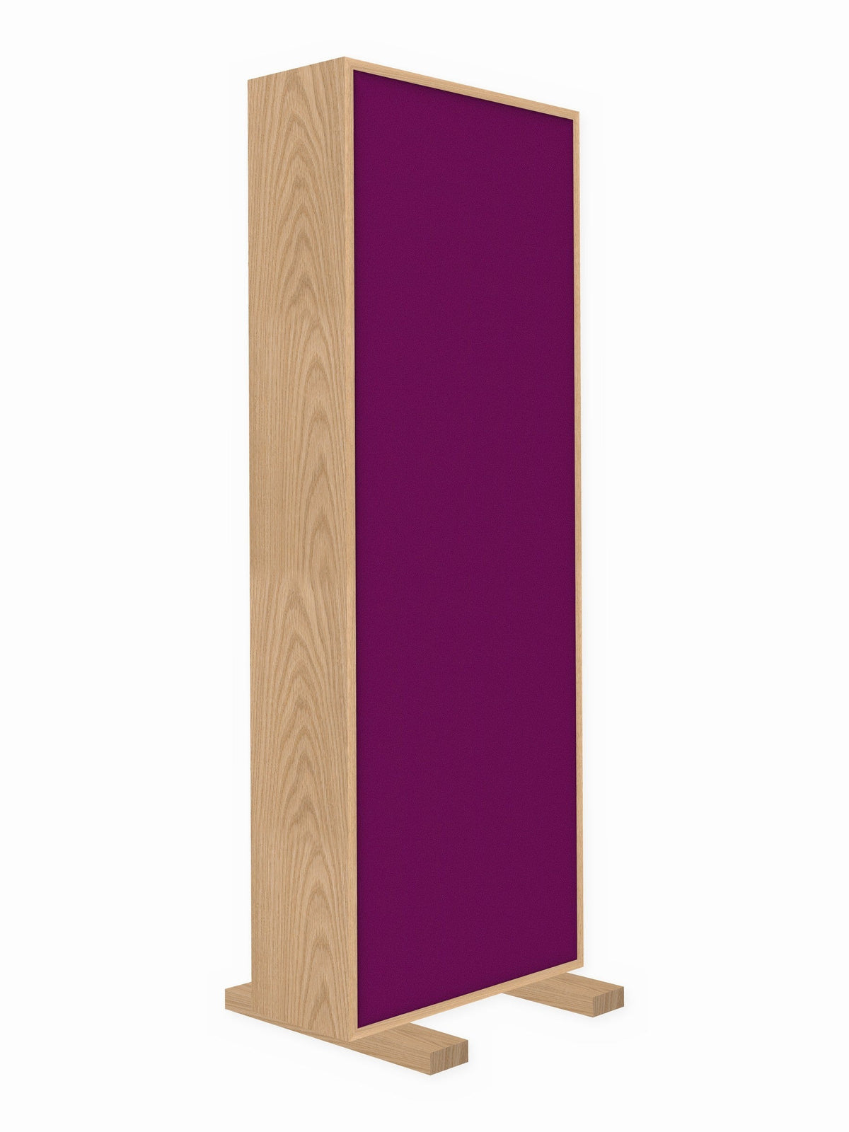 Red oak free-standing gobo panel, 2 x 6 ft, Guilford of Maine Anchorage in Orchid
