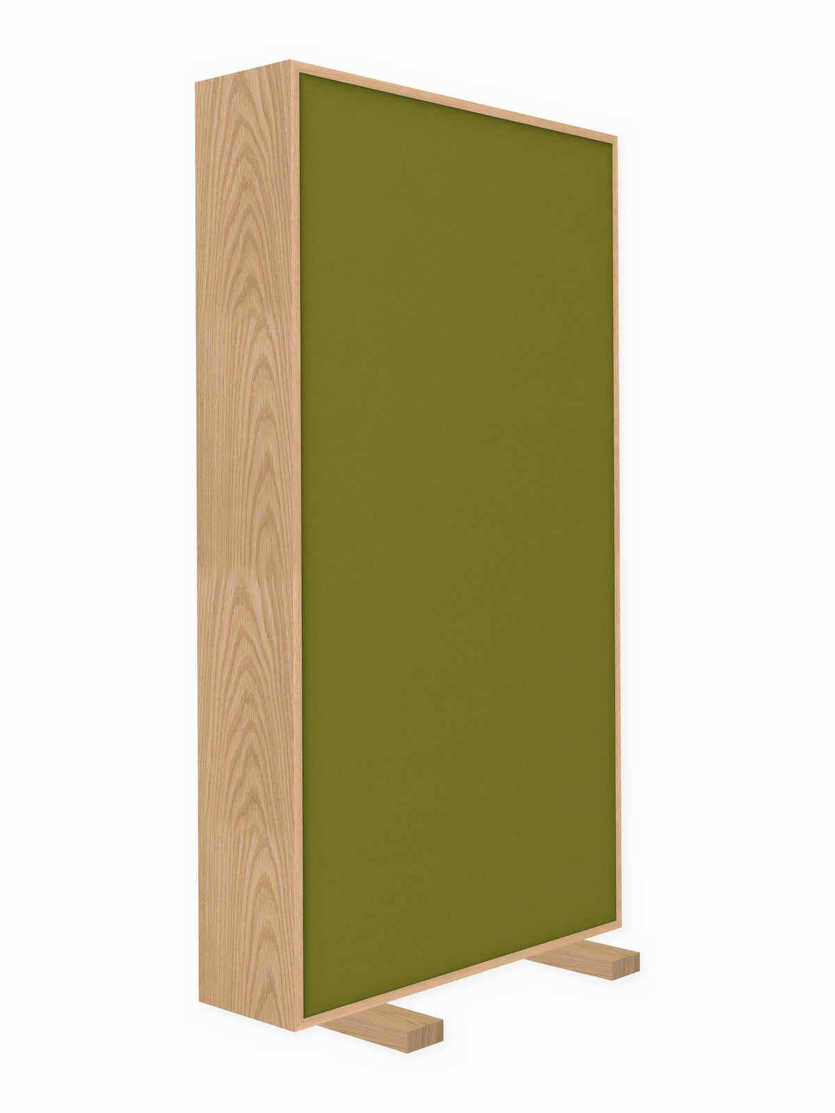 Red oak free-standing gobo panel, 3 x 6 ft, Guilford of Maine Anchorage in Green Apple