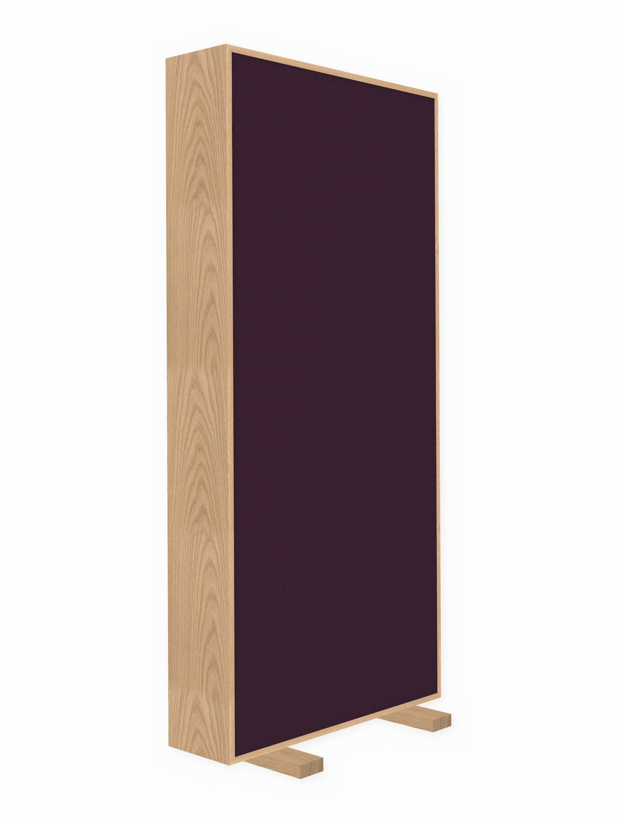 Red oak free-standing gobo panel, 3 x 7 ft, Guilford of Maine Anchorage in Aubergine