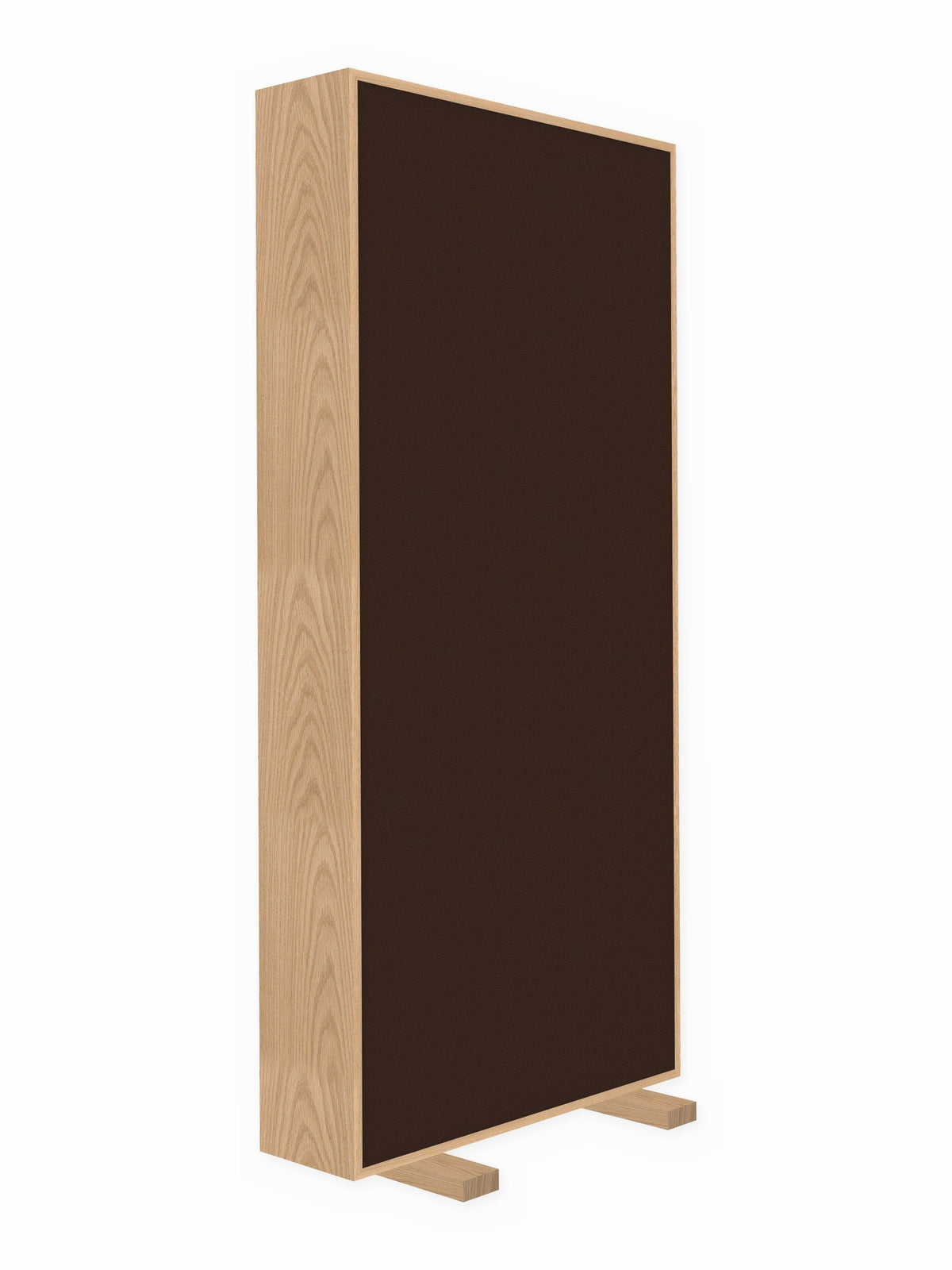 Red oak free-standing gobo panel, 3 x 7 ft, Guilford of Maine Anchorage in Coffee Bean