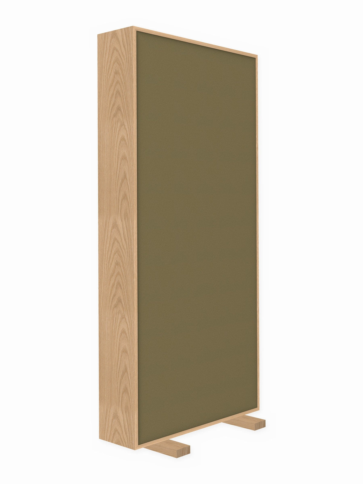 Red oak free-standing gobo panel, 3 x 7 ft, Guilford of Maine Anchorage in Cumin