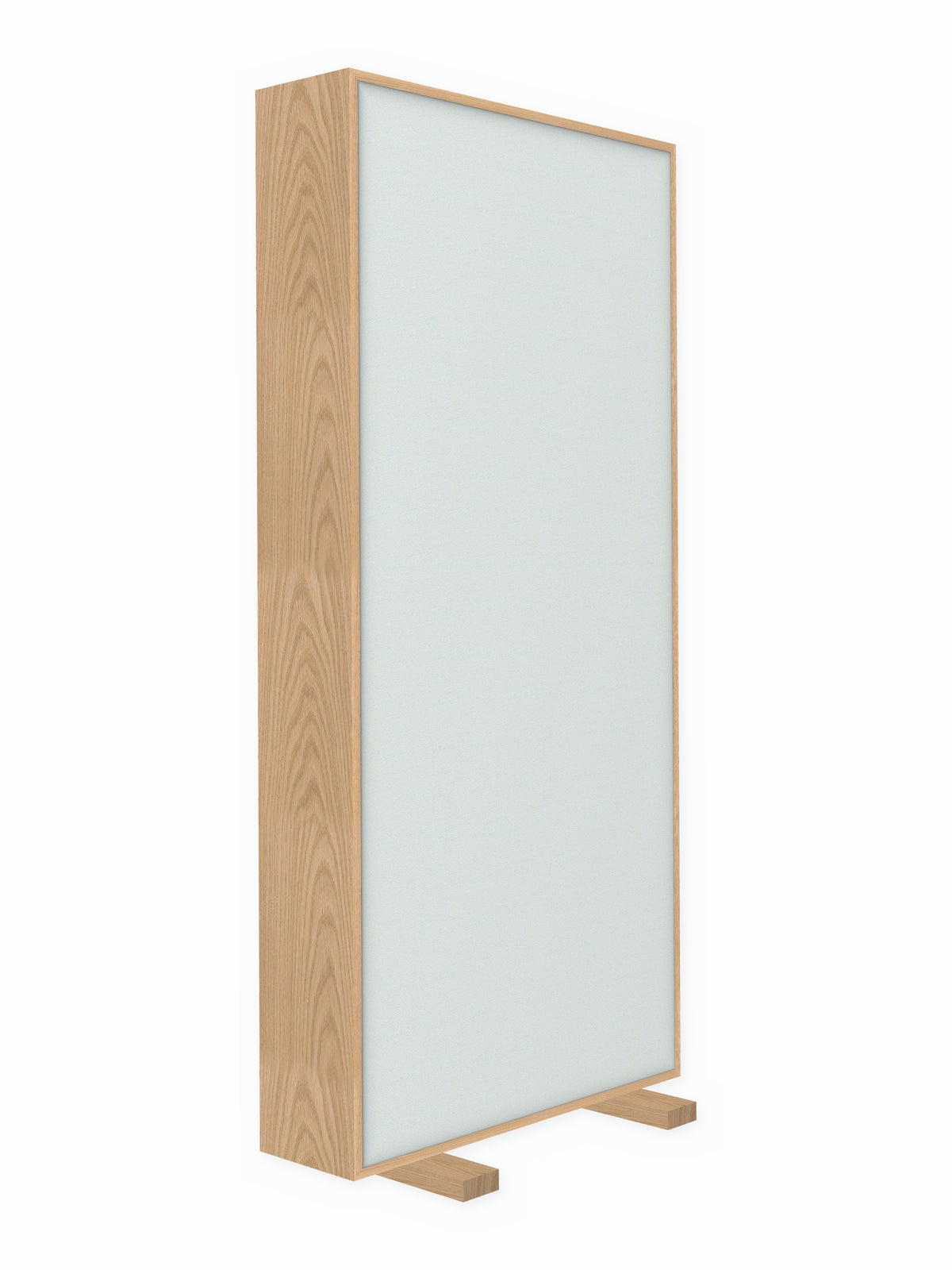 Red oak free-standing gobo panel, 3 x 7 ft, Guilford of Maine Anchorage in Dew