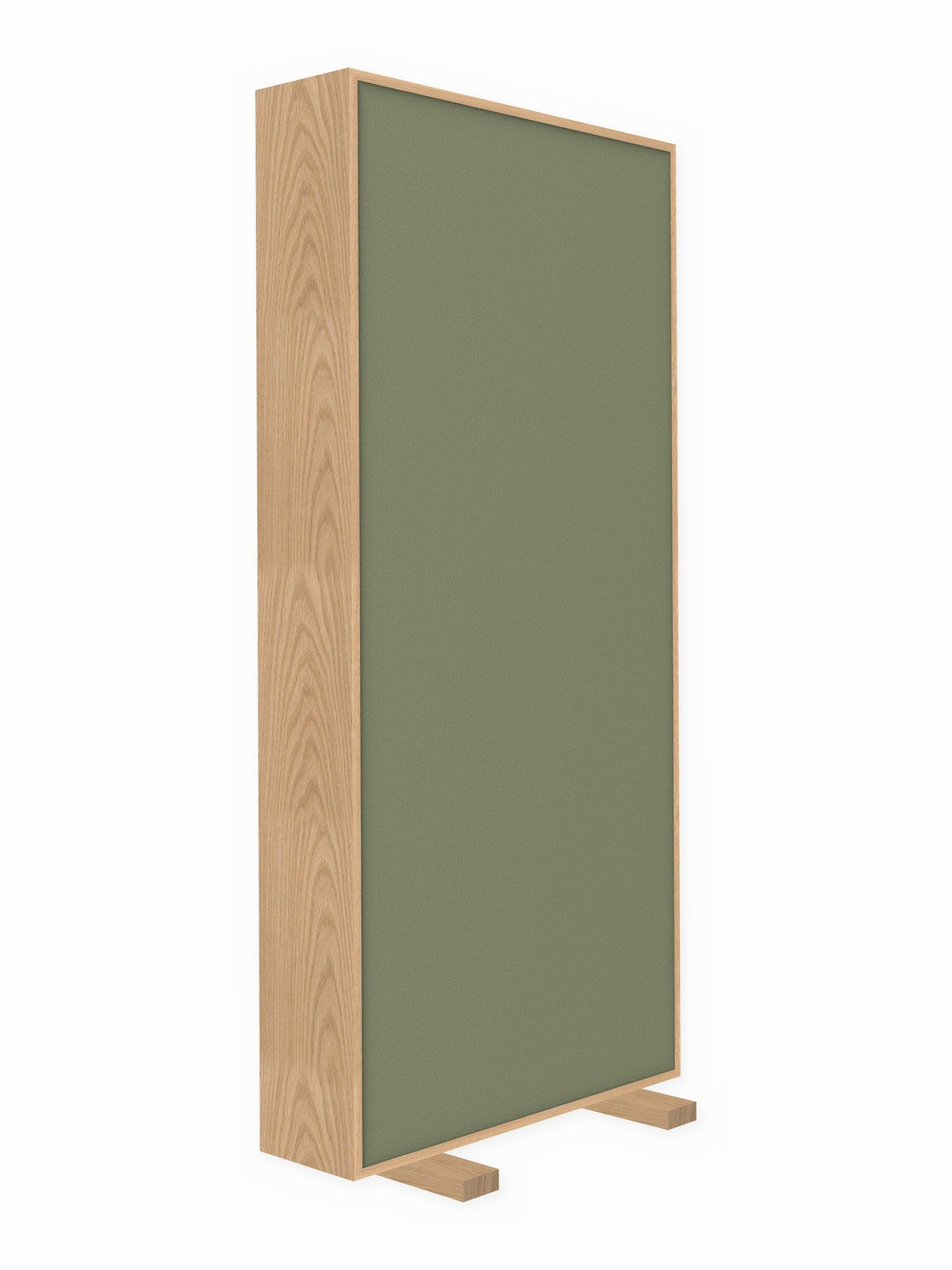 Red oak free-standing gobo panel, 3 x 7 ft, Guilford of Maine Anchorage in Eucalyptus