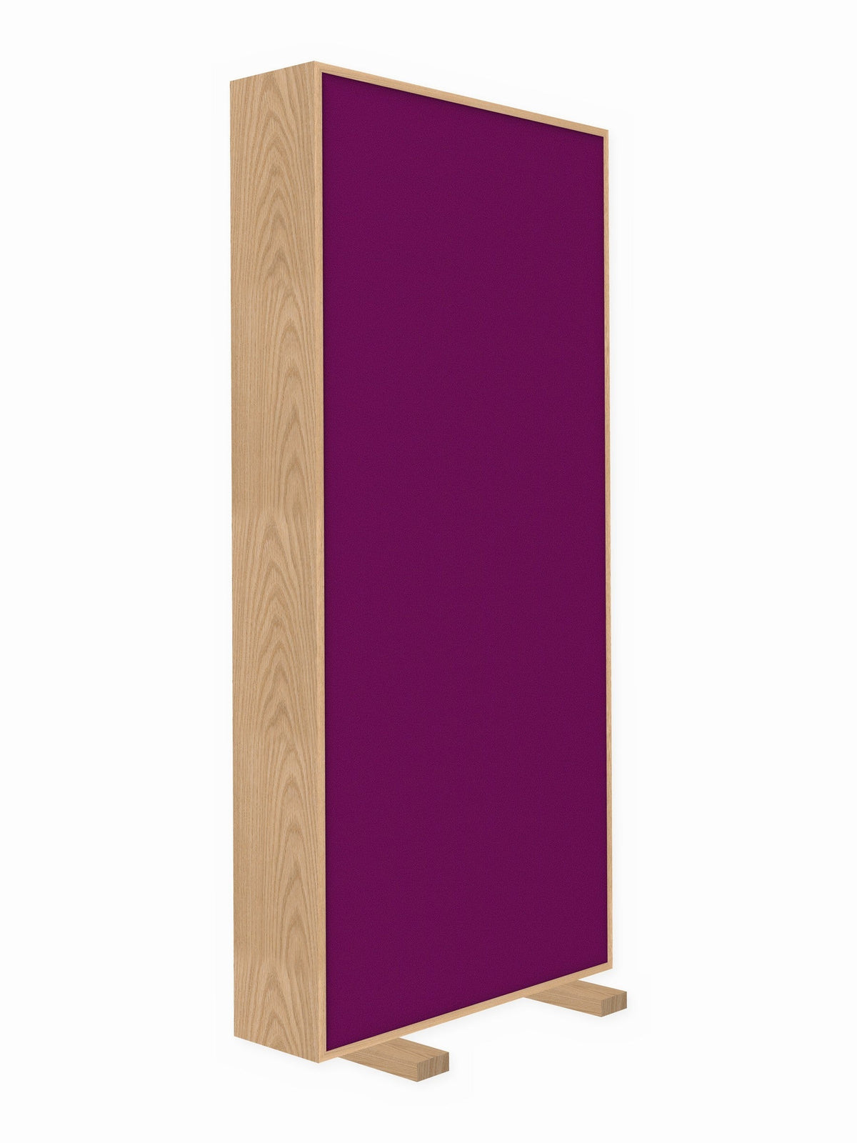Red oak free-standing gobo panel, 3 x 7 ft, Guilford of Maine Anchorage in Orchid