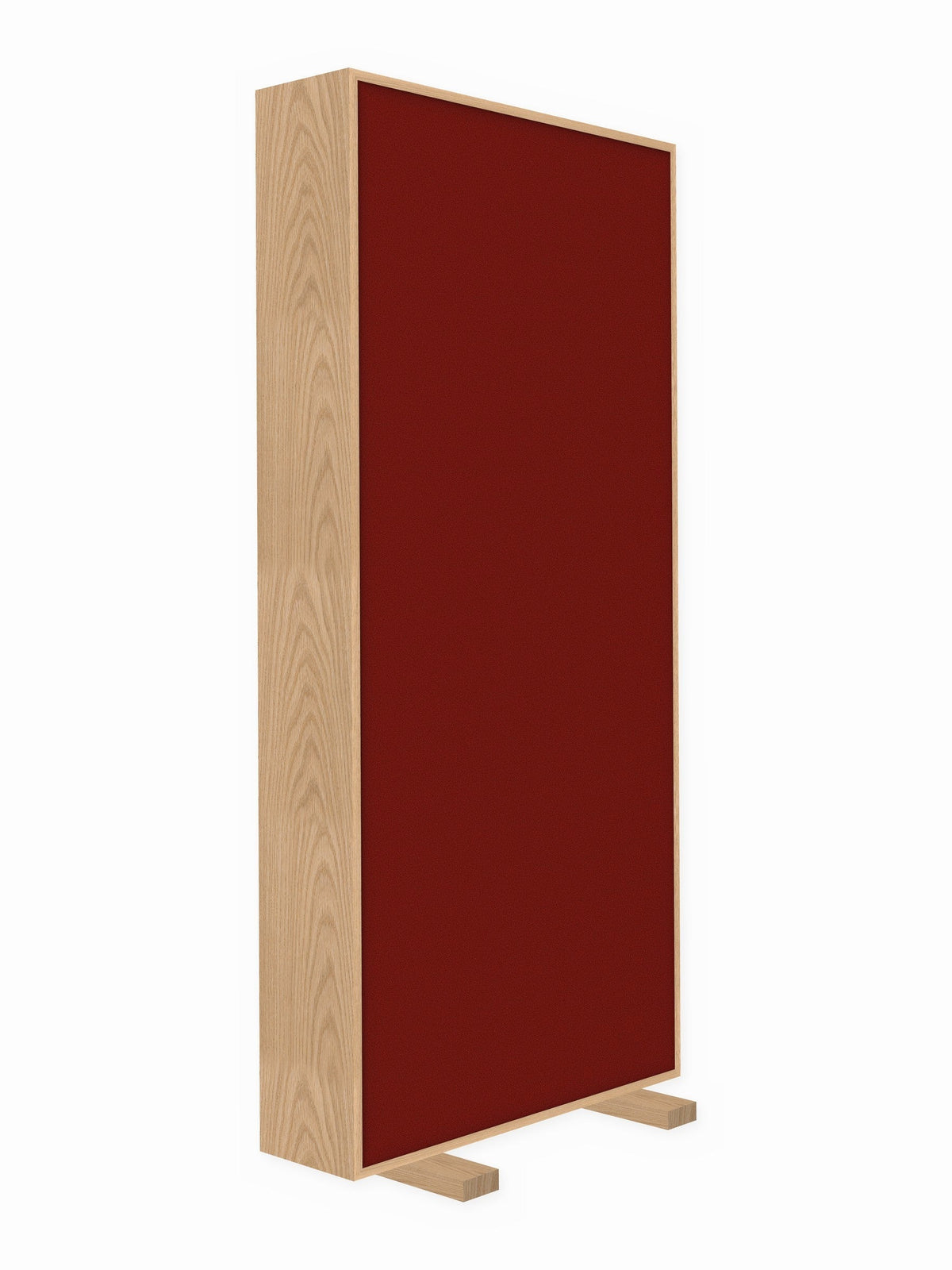 Red oak free-standing gobo panel, 3 x 7 ft, Guilford of Maine Anchorage in Poppy