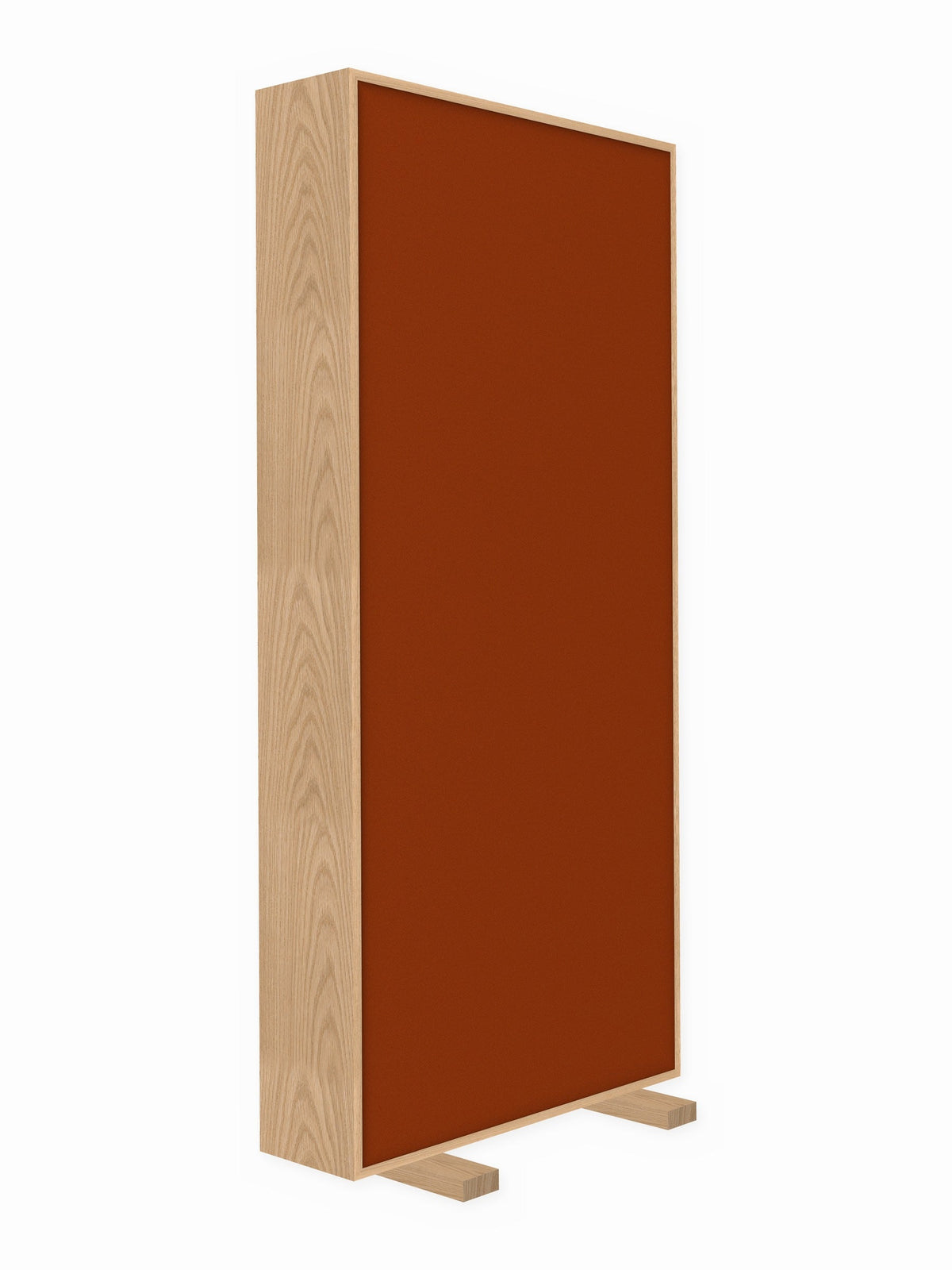 Red oak free-standing gobo panel, 3 x 7 ft, Guilford of Maine Anchorage in Pumpkin