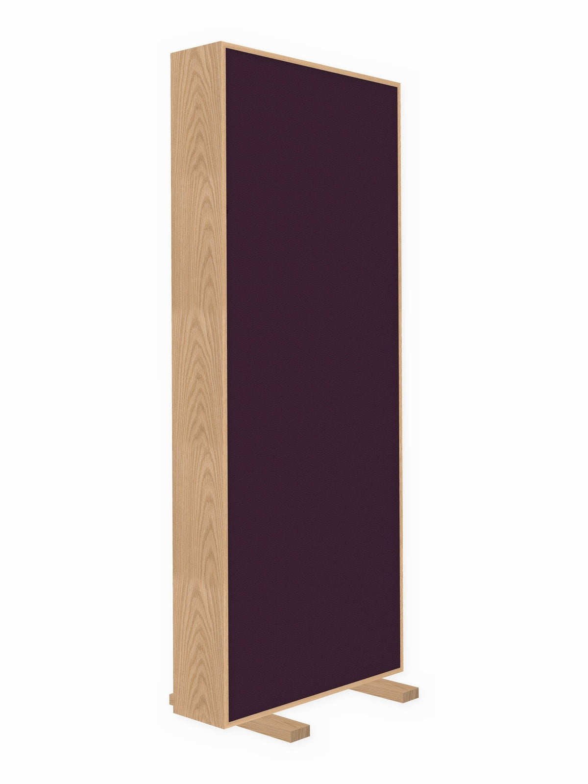 Red oak free-standing gobo panel, 3 x 8 ft, Guilford of Maine Anchorage in Aubergine