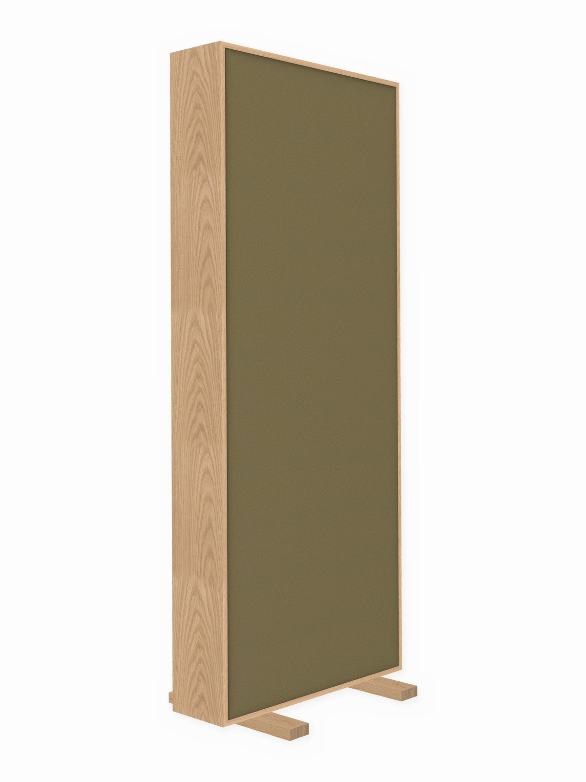 Red oak free-standing gobo panel, 3 x 8 ft, Guilford of Maine Anchorage in Cumin