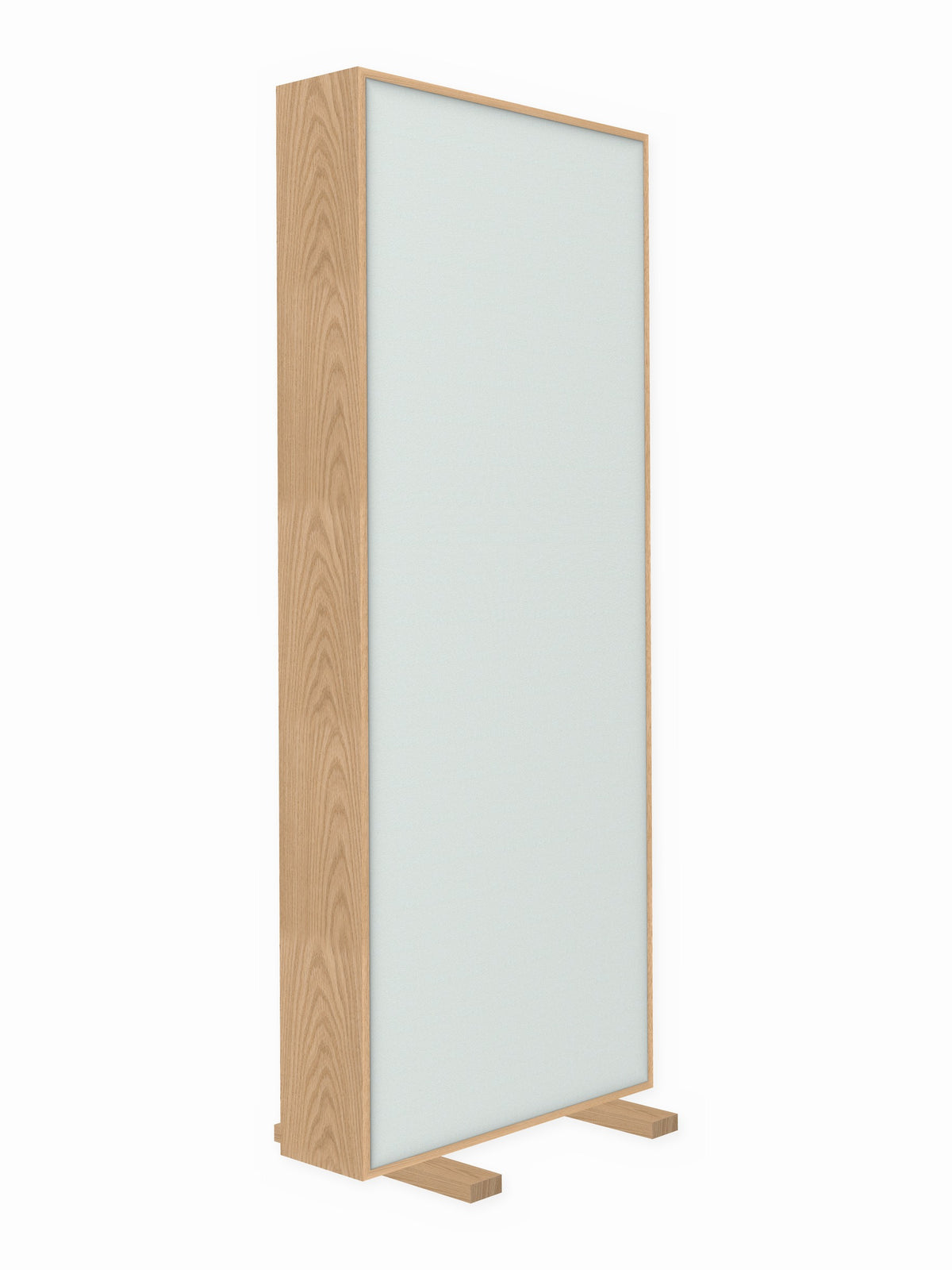 Red oak free-standing gobo panel, 3 x 8 ft, Guilford of Maine Anchorage in Dew