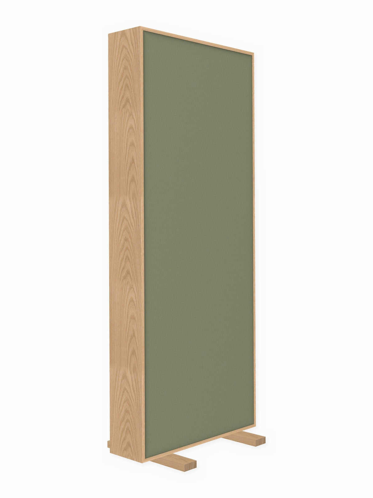 Red oak free-standing gobo panel, 3 x 8 ft, Guilford of Maine Anchorage in Eucalyptus