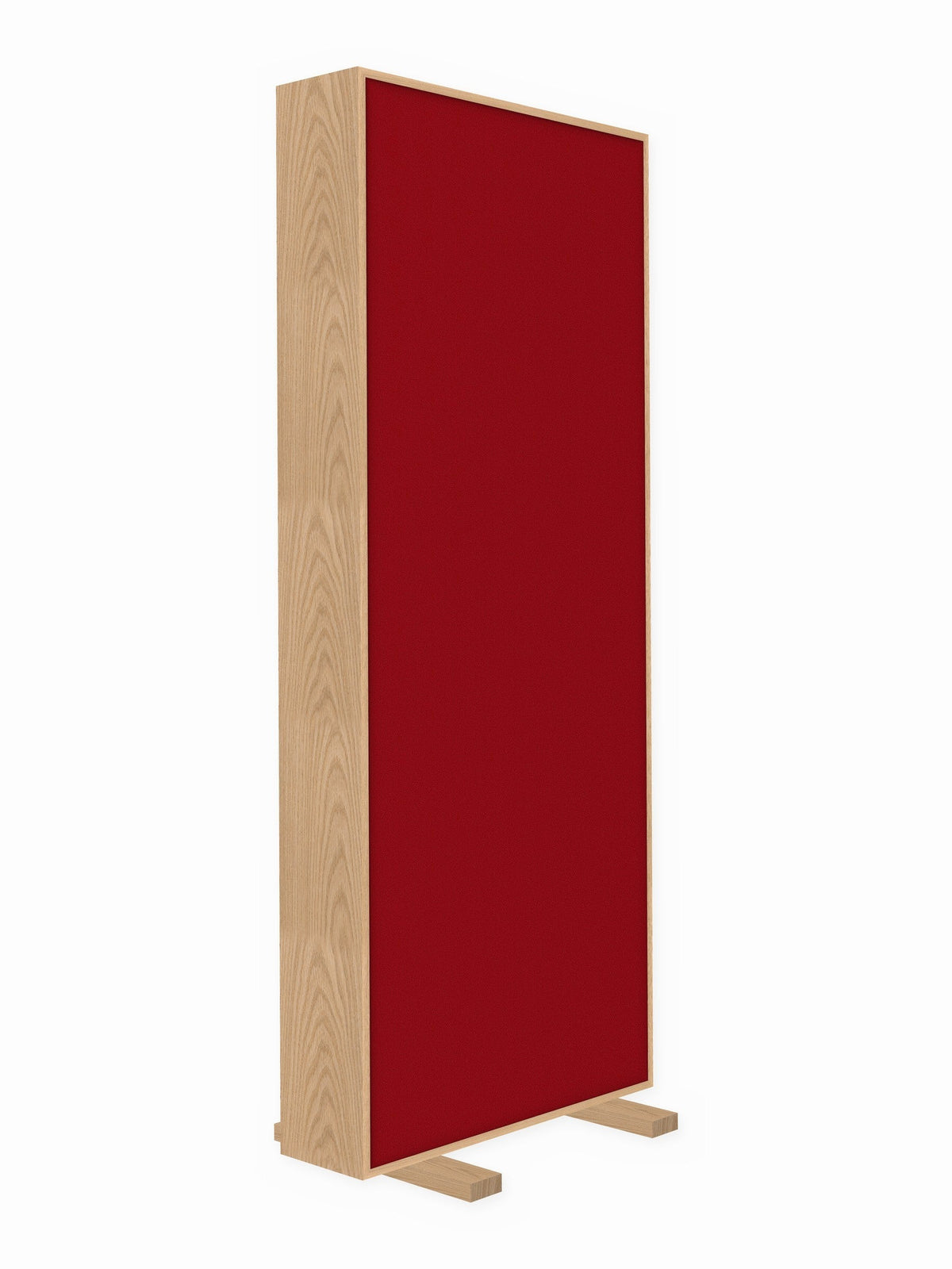Red oak free-standing gobo panel, 3 x 8 ft, Guilford of Maine Anchorage in Geranium