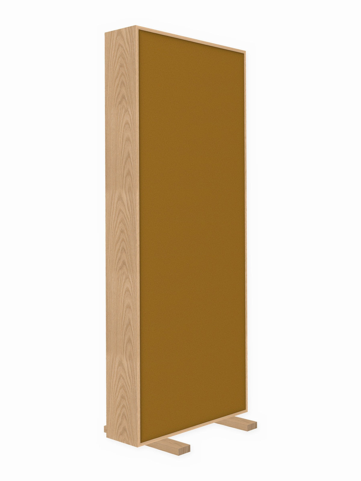 Red oak free-standing gobo panel, 3 x 8 ft, Guilford of Maine Anchorage in Goldenrod