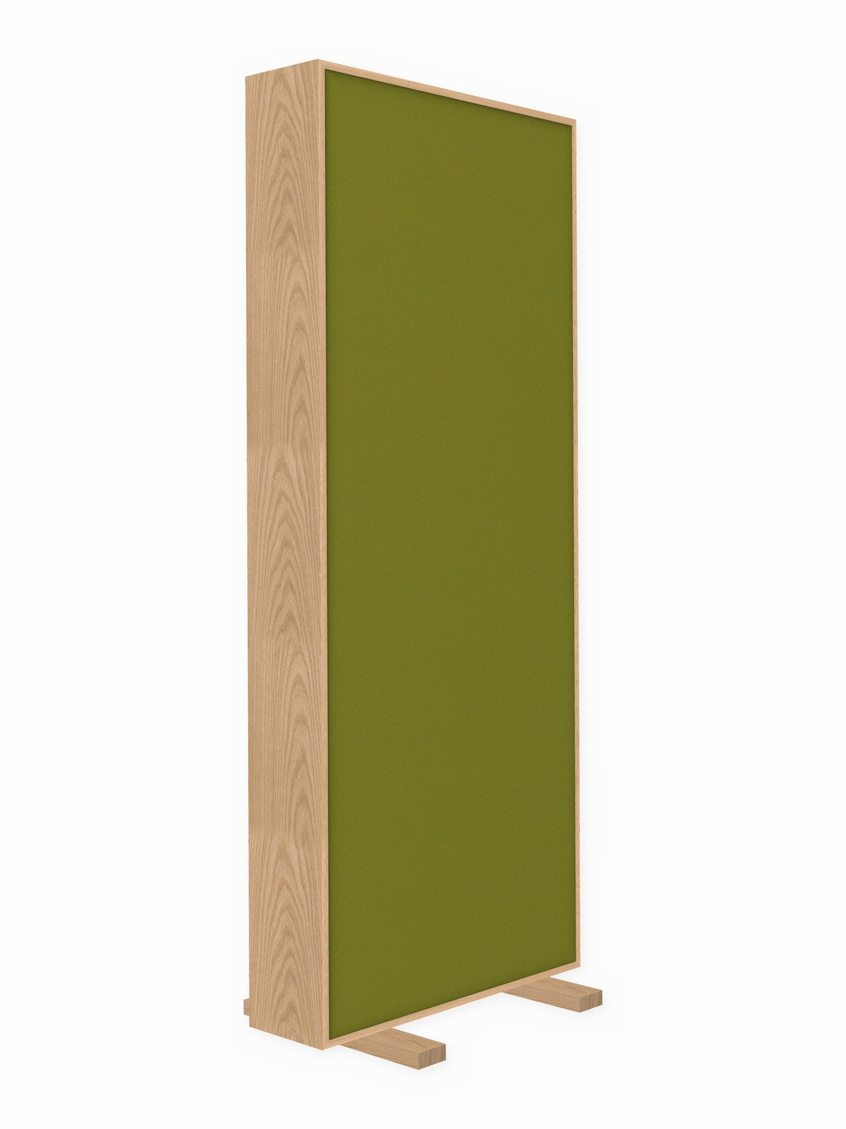 Red oak free-standing gobo panel, 3 x 8 ft, Guilford of Maine Anchorage in Green Apple