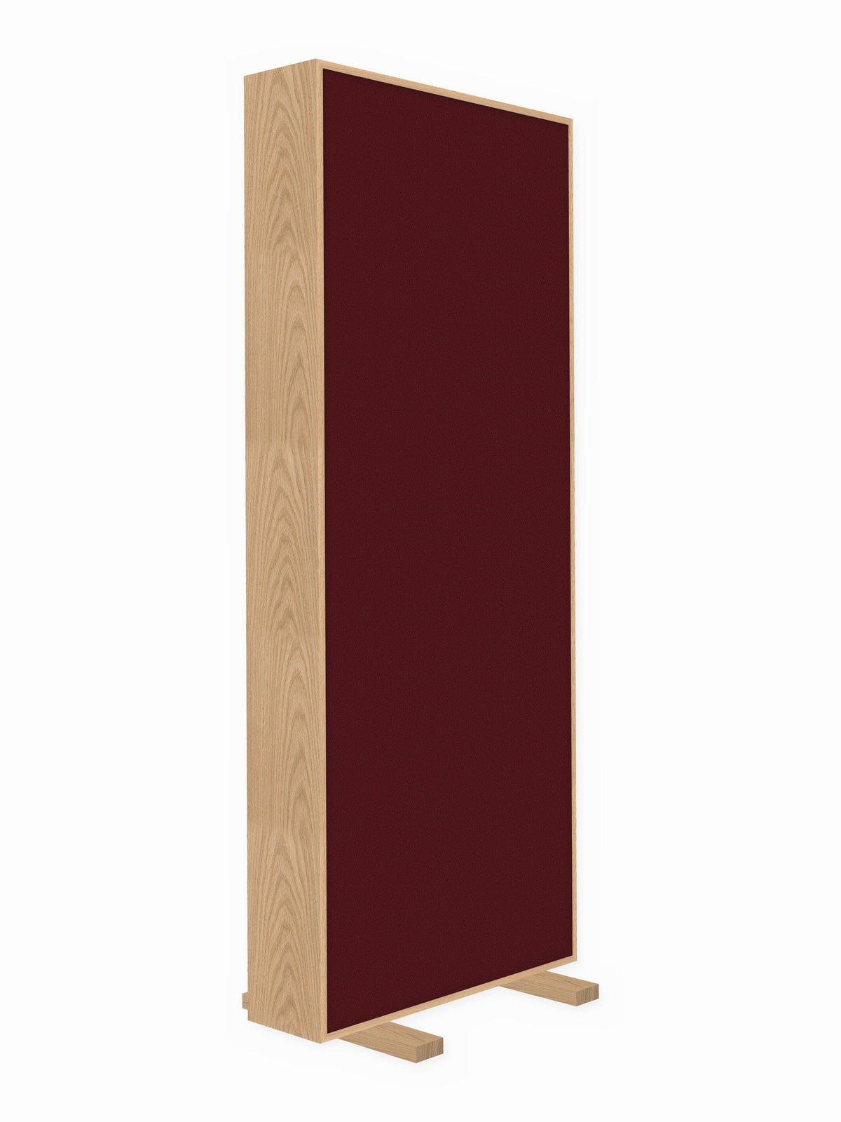 Red oak free-standing gobo panel, 3 x 8 ft, Guilford of Maine Anchorage in Mulberry