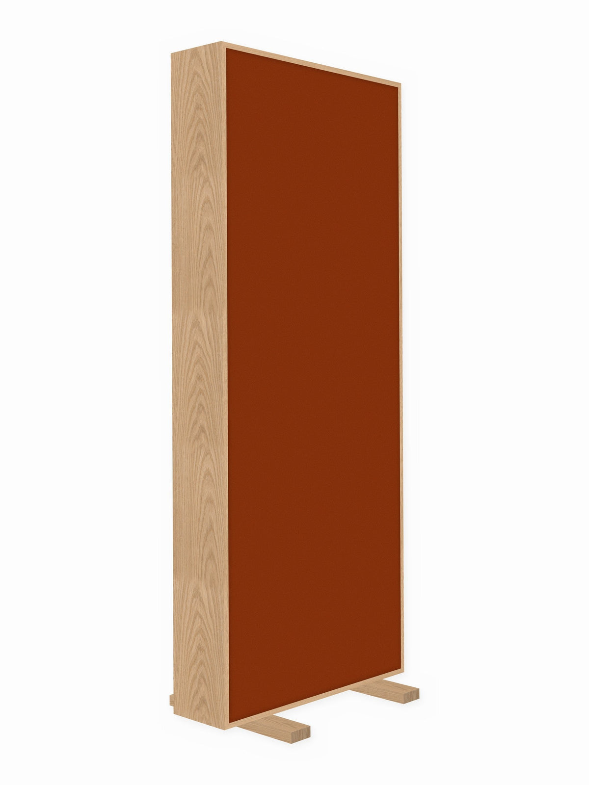 Red oak free-standing gobo panel, 3 x 8 ft, Guilford of Maine Anchorage in Pumpkin