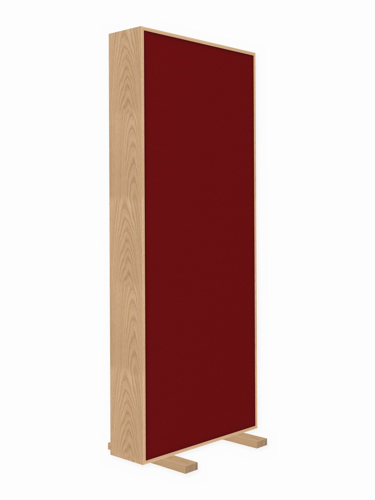 Red oak free-standing gobo panel, 3 x 8 ft, Guilford of Maine Anchorage in Red Delicious