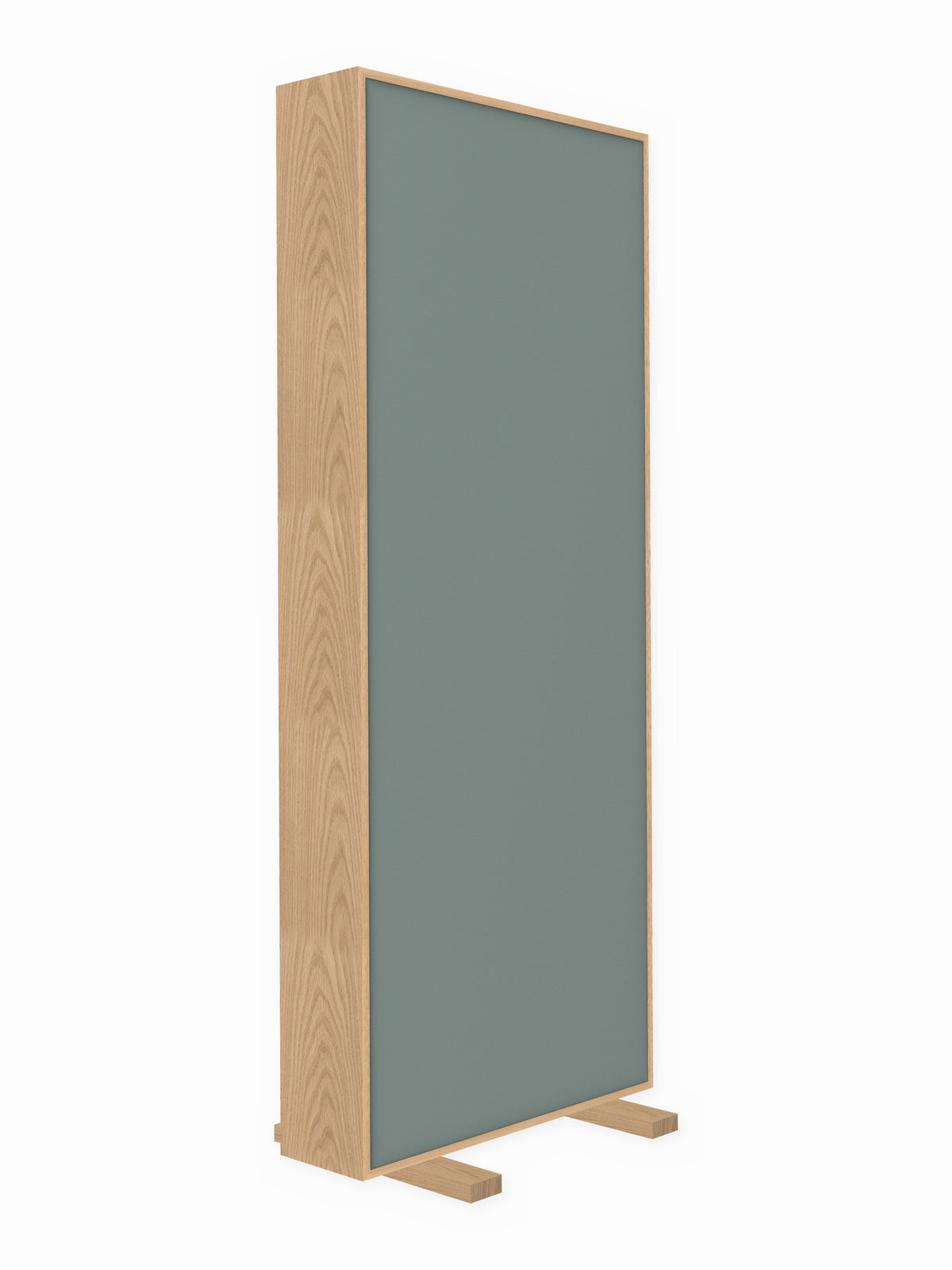 Red oak free-standing gobo panel, 3 x 8 ft, Guilford of Maine Anchorage in Slate