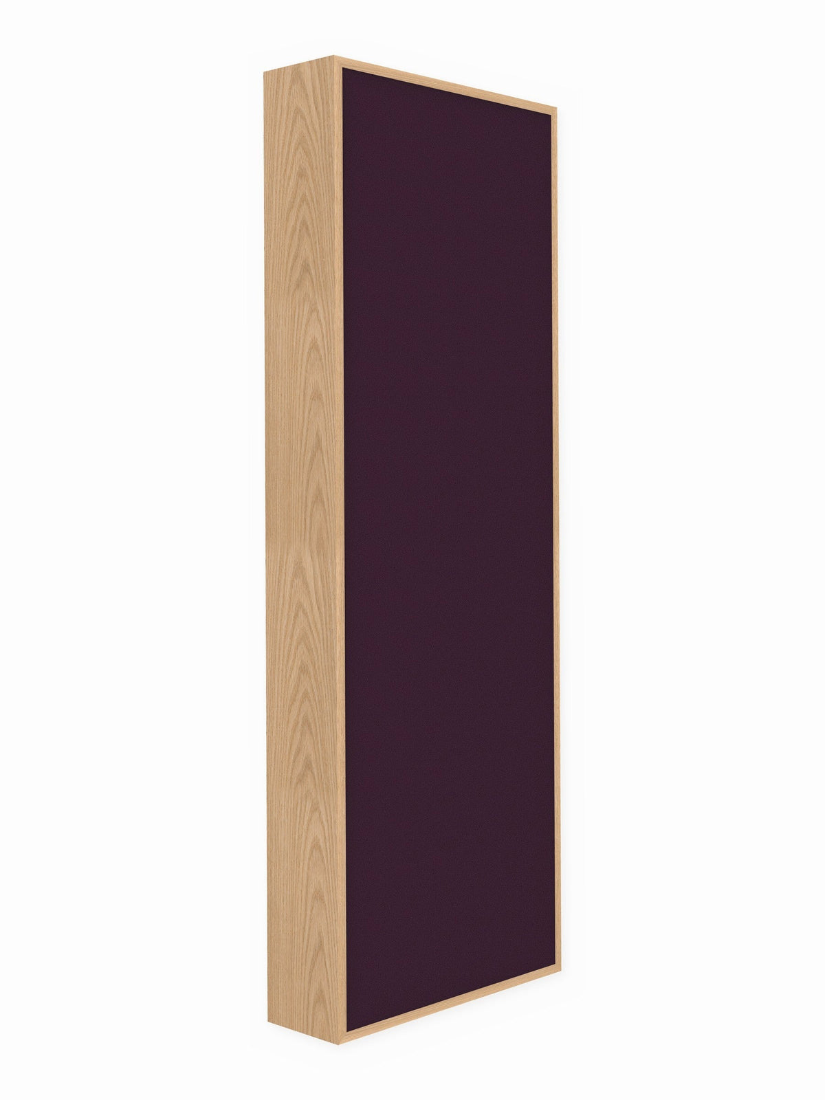 Red oak wood framed acoustic panel, 2 x 6 ft, Guilford of Maine Anchorage in Aubergine