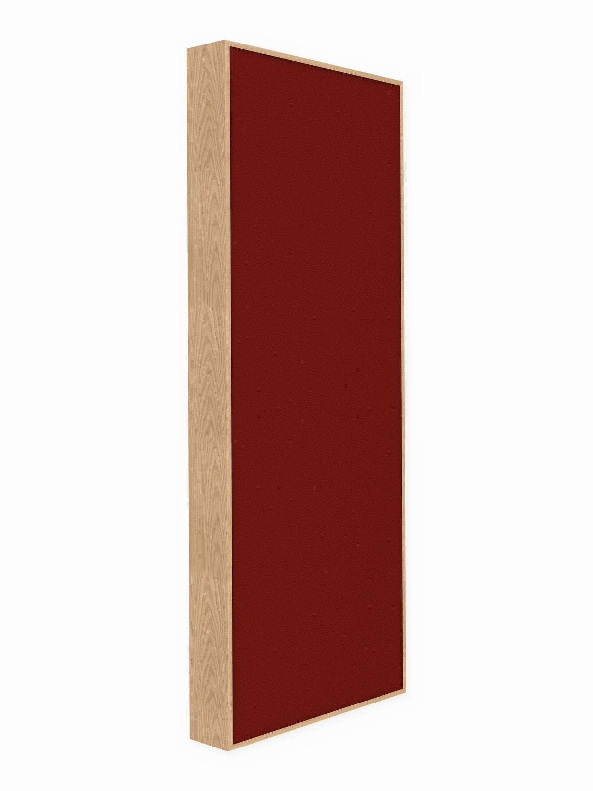 Red oak wood framed acoustic panel, 3 x 8 ft, Guilford of Maine Anchorage in Poppy