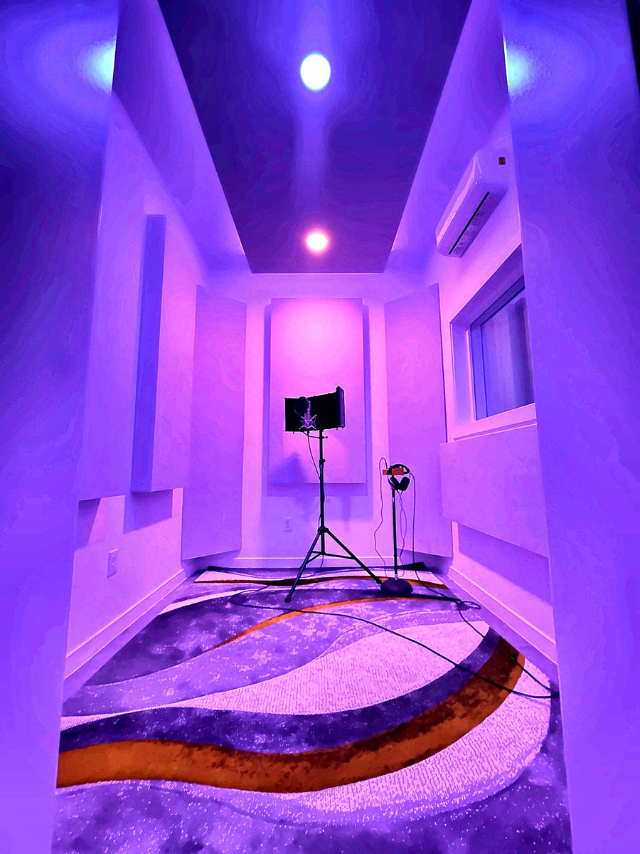Vocal booth with fabric wall panels